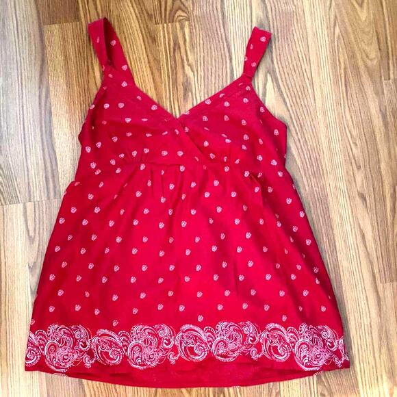 Women’s Faded Glory Size Medium (8-10) Red Handcuff Tank Spaghetti Strap - Picture 6 of 7